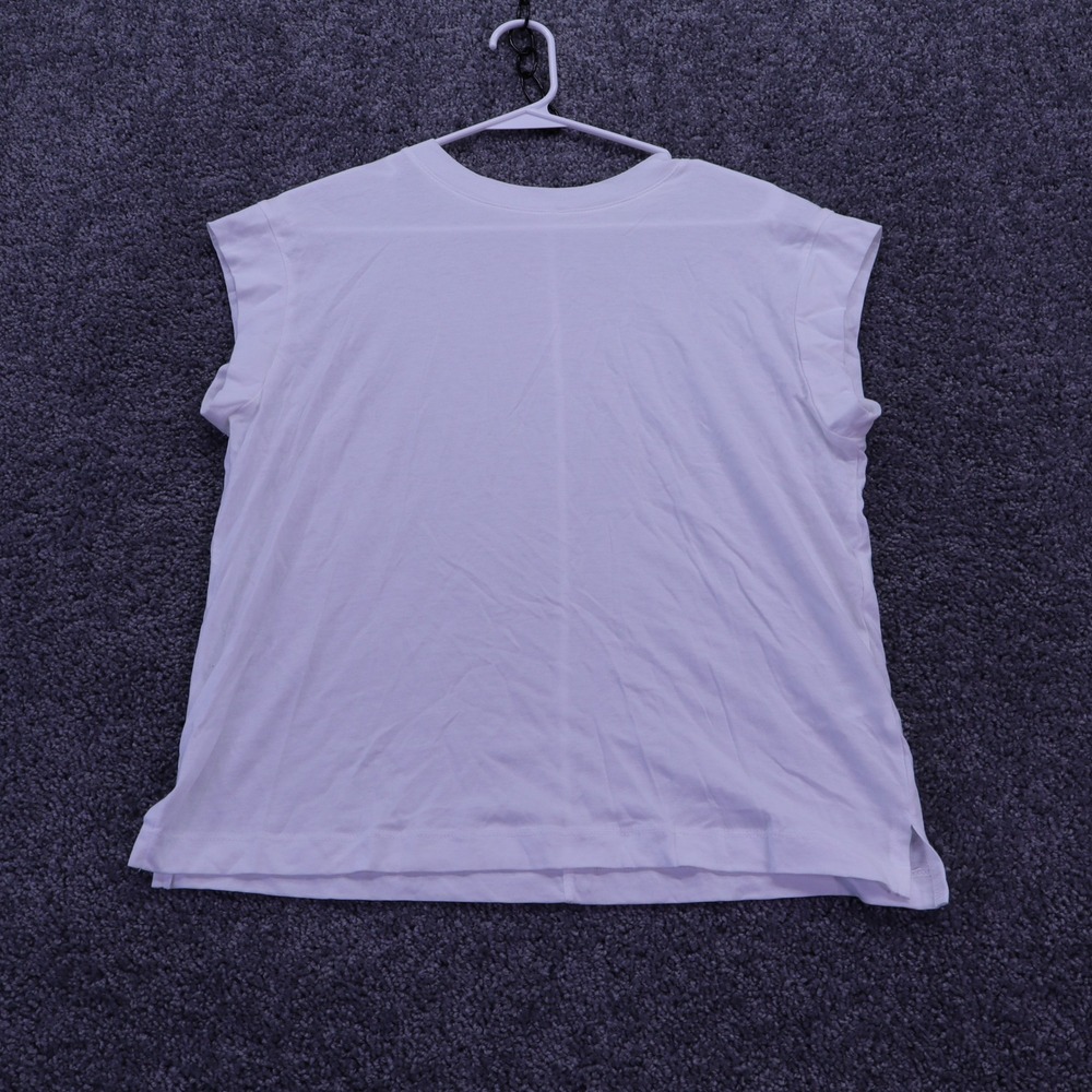 A New Day Muscle Tee Womens Extra Small White Solid Cotton Modal Crew Neck Top